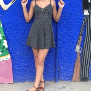 Black and white striped dress